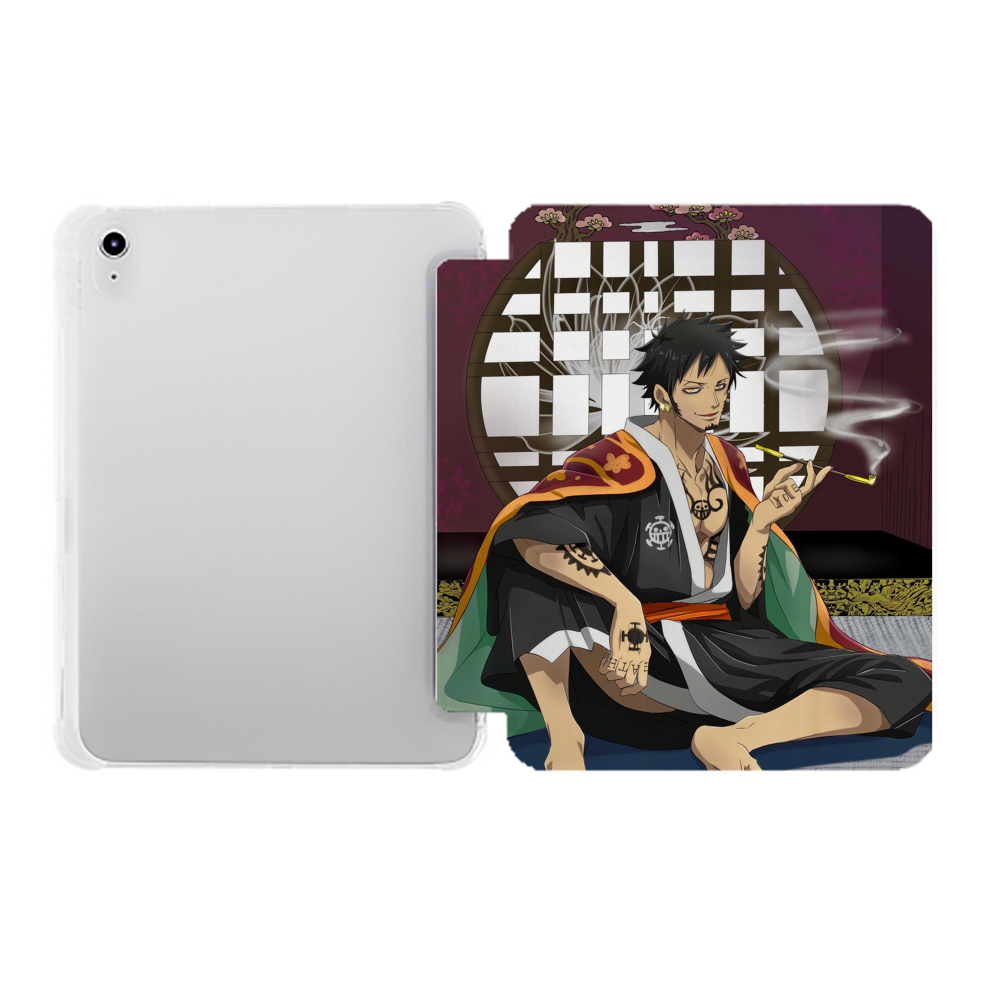 （画像用） ワンピース ONE PIECE IPad ケース ペン収納付き 三つ折りスタンド PUレザー×シリコン 対応機種9.5/10.5/10.9インチ
